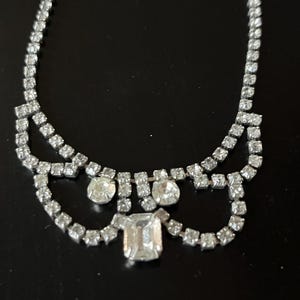 Vintage Rhinestone Drop Necklace, 1950s