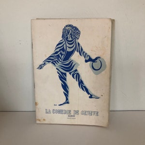 Vintage 1955-1956 advertising program for Swiss Theater, La Comedie de Geneve
