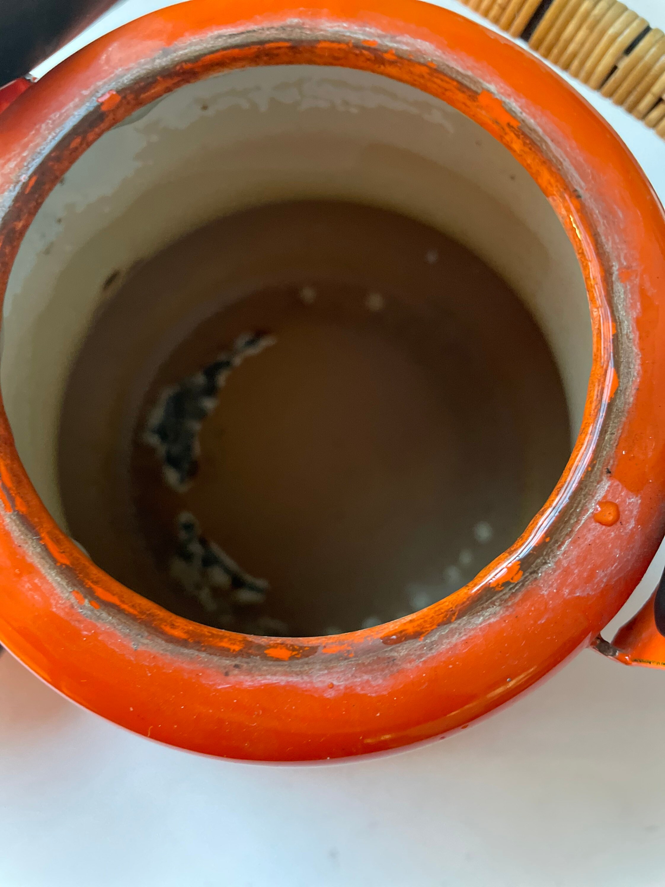 Vintage Orange Enamelware Tea Kettle Vintage Japanese Enamel Etsy