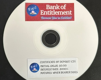 Cuenta de CD de Bank of Entitlement: ¡regalo de broma para las personas con derechos en su vida!