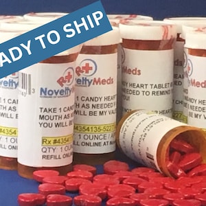 Novelty Meds CANDY HEARTS (Gag Gift Fake Pills) Rx - Great Gift for Anyone and Any Occasion!