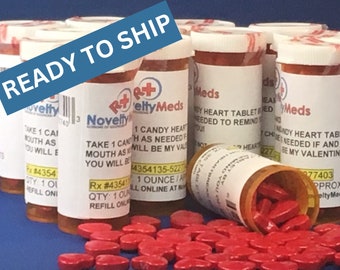Novelty Candy Heart Pills: Gag Gift in Rx Bottle