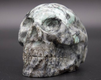 Skull- Emerald Skull - Hand Carved Emerald Skull- Brazil