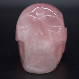 Skull- Star Rose Quartz Skull- Hand Carved Rose Quartz  Skull- High-Grade Rose Quartz Skull-Brazil