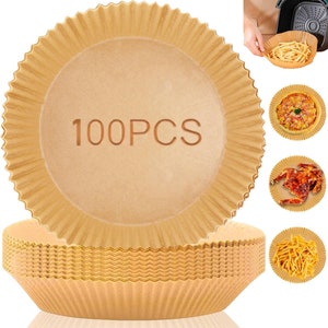 300 Pcs Air Fryer Disposable Paper Liner-7.9 In Reusable Air Fryer  Liners,Round Air Fryer Parchment Paper, Non-Stick Food Grade Parchment Paper  Sheets for Air Fryer,Baking,Cooking 