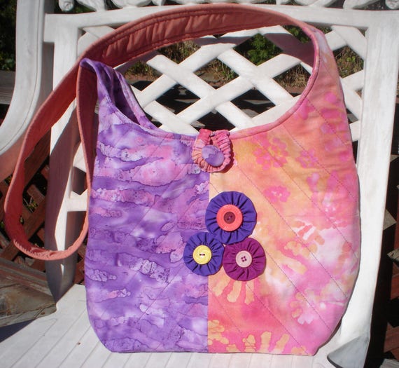 Purple and Pink Tie-dyed Print Hobo Bag | Etsy