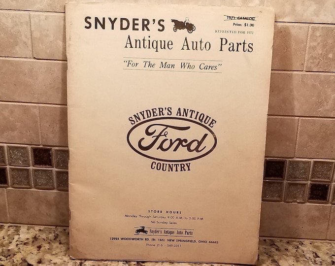 Snyder's Antique Ford Auto Parts Catalog Etsy