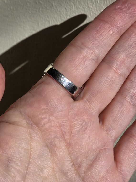 Lia Sofia Geometric Silver Ring - image 4