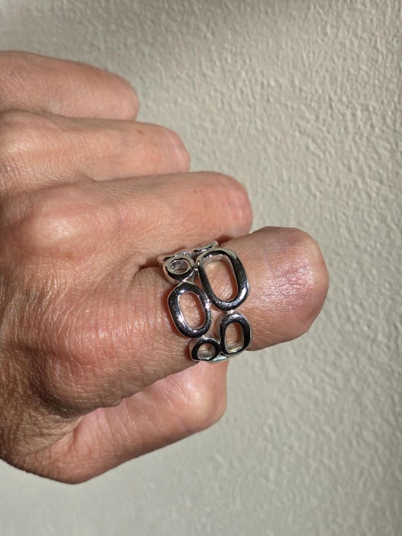 Lia Sofia Geometric Silver Ring - image 2