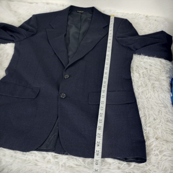 Bill Blass Suit Jacket 100% Wool Dark Blue M Medi… - image 6