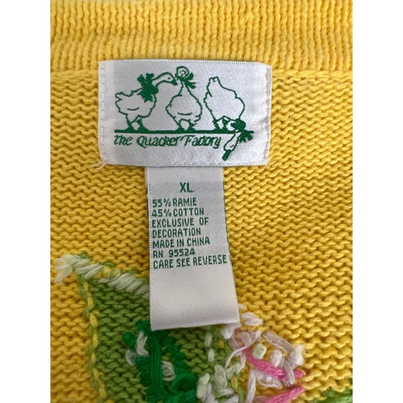 Quacker Factory XL Yellow Button Cardigan Flower … - image 2