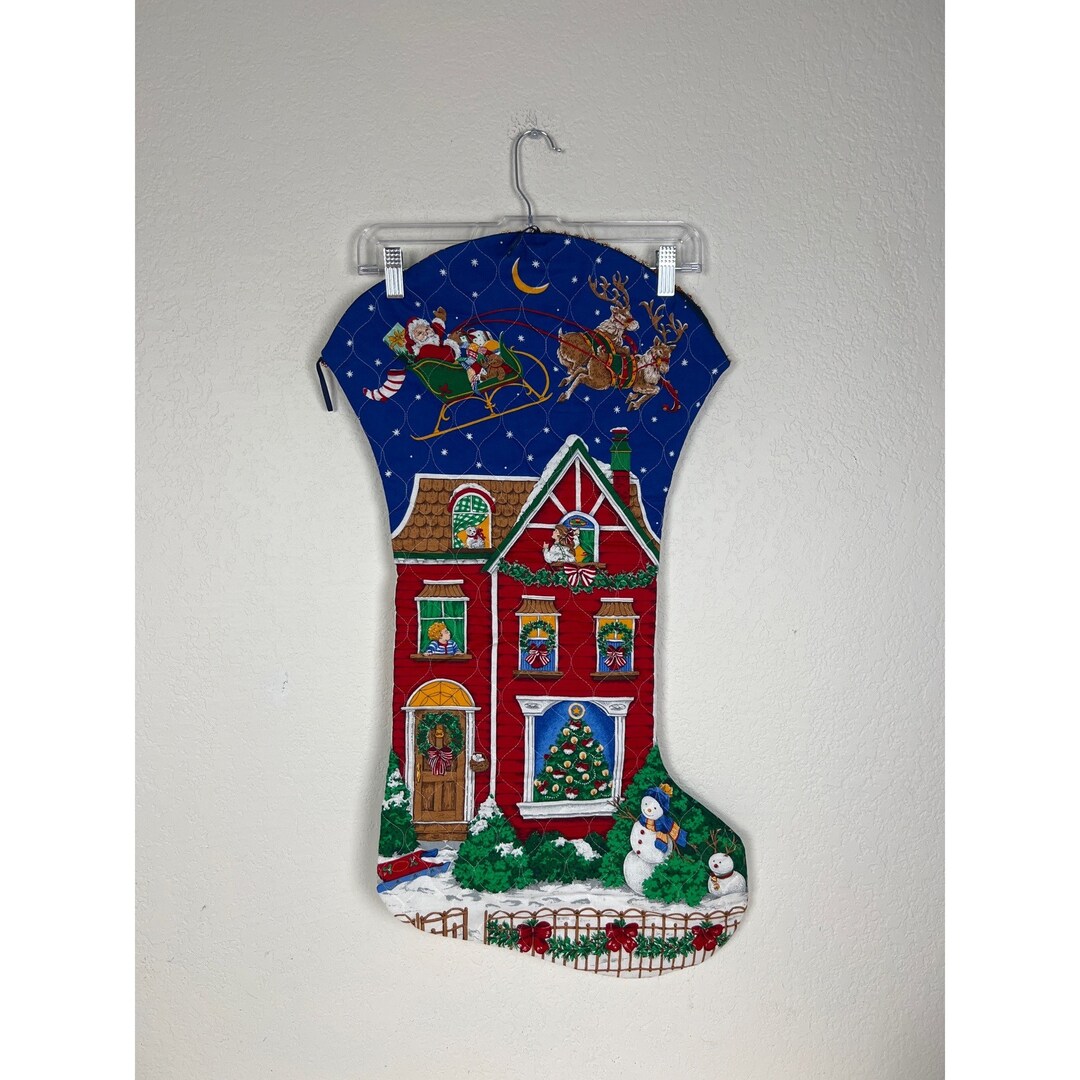 Jumbo Giant Vintage Handmade Christmas Stocking Quilted Etsy