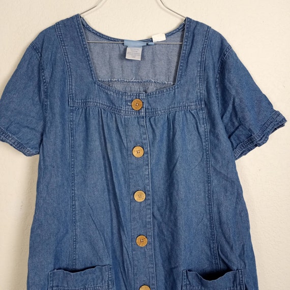 Koret Petite XL Denim Button Front Dress Cotton F… - image 7