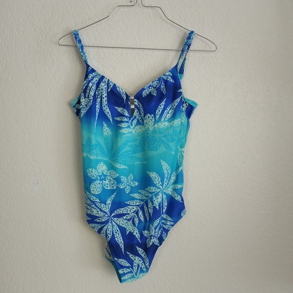 Christina One Piece Swimsuit Tropical Floral Blue… - image 4