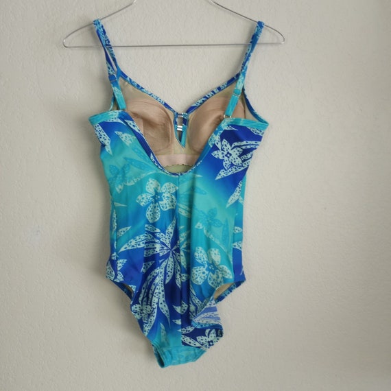 Christina One Piece Swimsuit Tropical Floral Blue… - image 2
