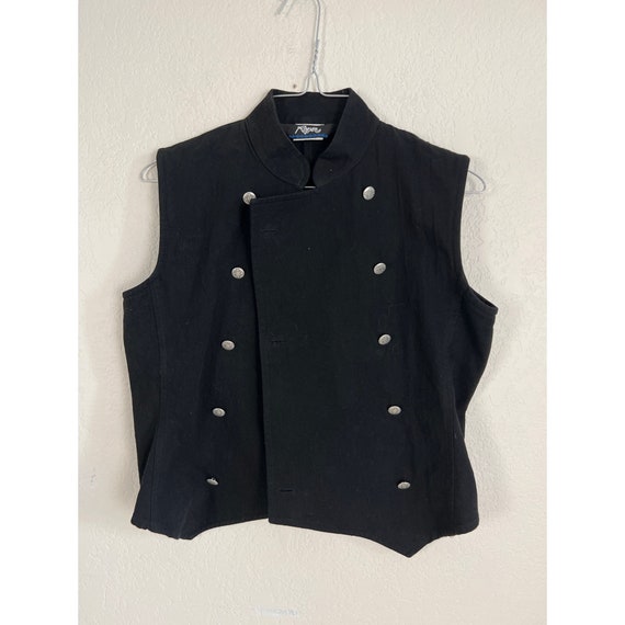 Vintage Roper Black Vest Double Button XS Made in 