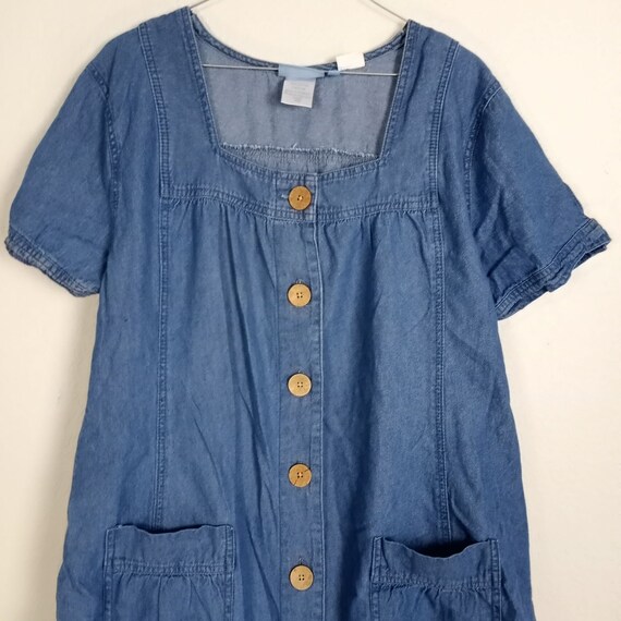 Koret Petite XL Denim Button Front Dress Cotton F… - image 5