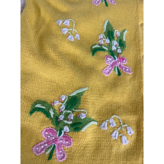 Quacker Factory XL Yellow Button Cardigan Flower … - image 6