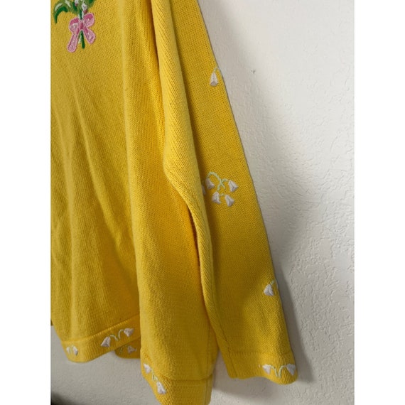 Quacker Factory XL Yellow Button Cardigan Flower … - image 8