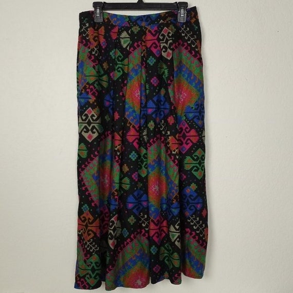 Rafaella Skirt Italian Tribal Bright color Pockets - image 4