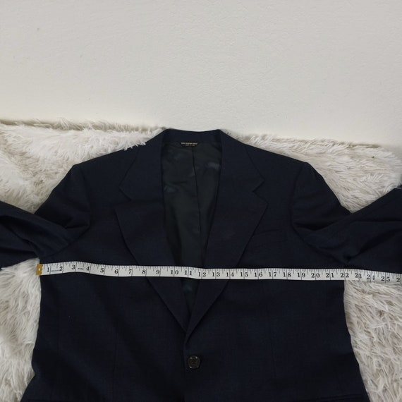 Bill Blass Suit Jacket 100% Wool Dark Blue M Medi… - image 5