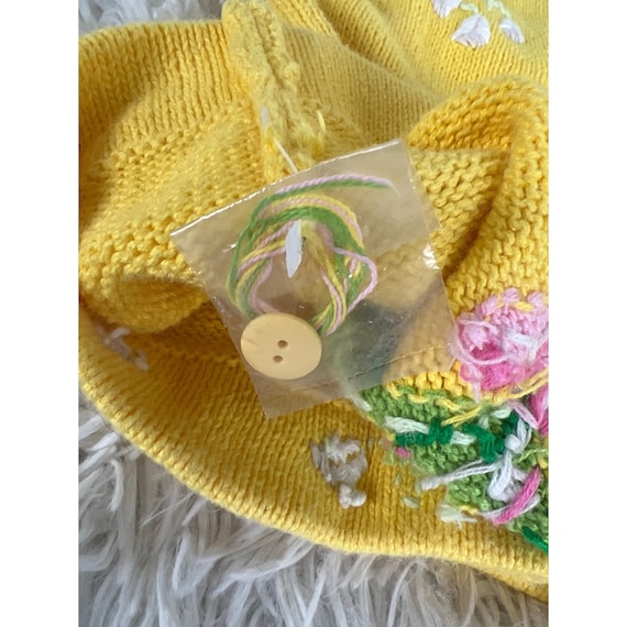 Quacker Factory XL Yellow Button Cardigan Flower … - image 3