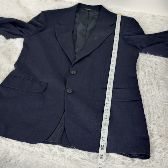 Bill Blass Suit Jacket 100% Wool Dark Blue M Medi… - image 7