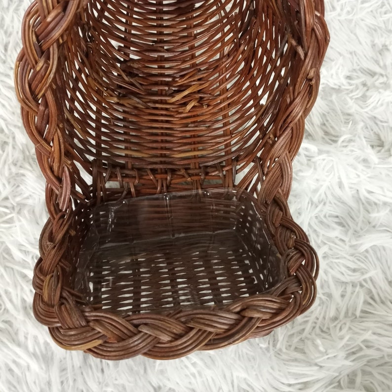 Vintage Wicker Cornucopia Basket Thanksgiving Plants Candy Etsy