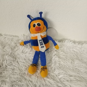Vintage Dakin O Bee 1984 Blue Gold Striped Bumble Bee Stuffed Plush