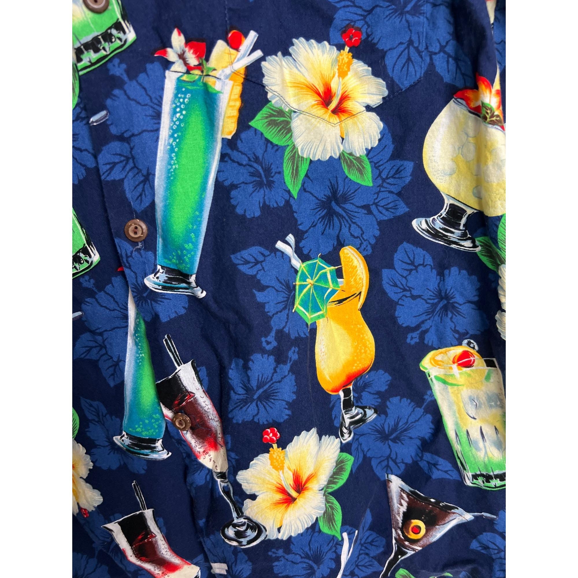 Button Down Cotton Dress Aloha Shirt
