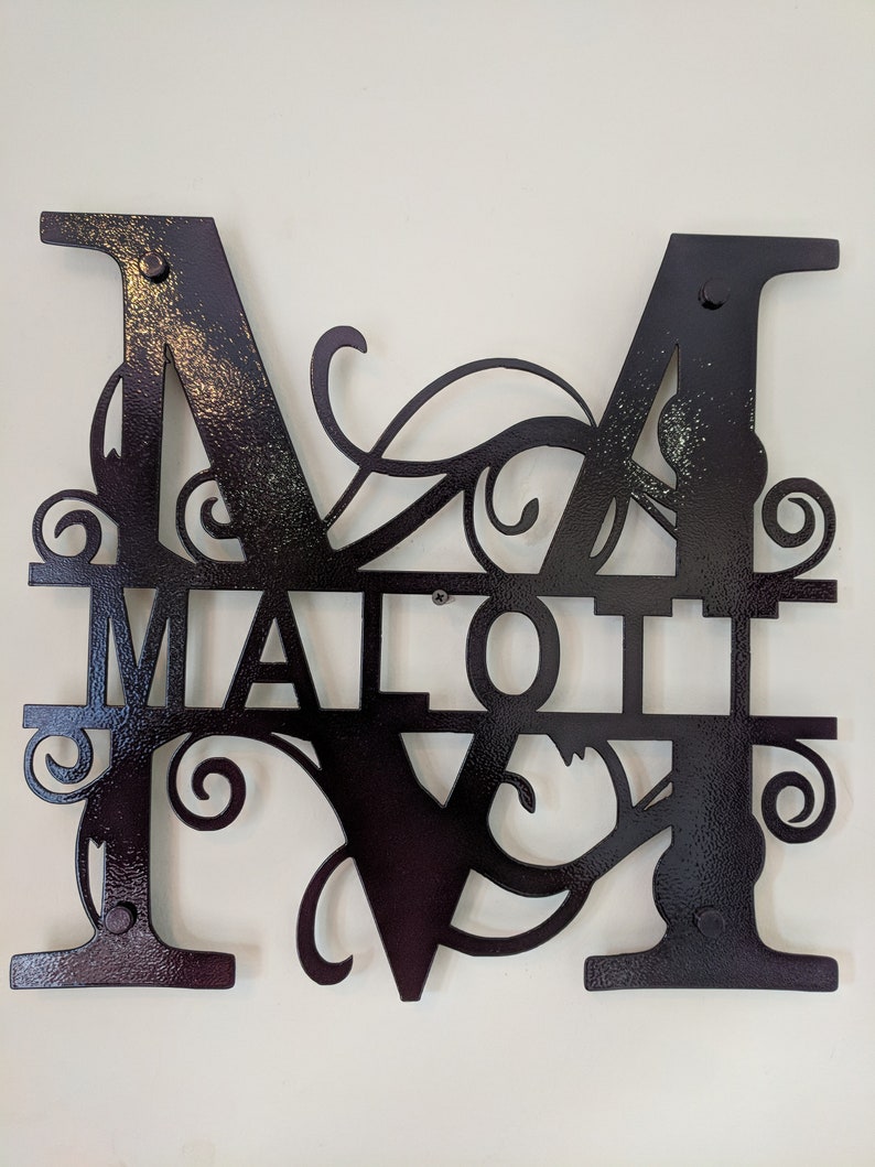 Monograms Metal Wall Art Wall Art Art Home Names Family Etsy