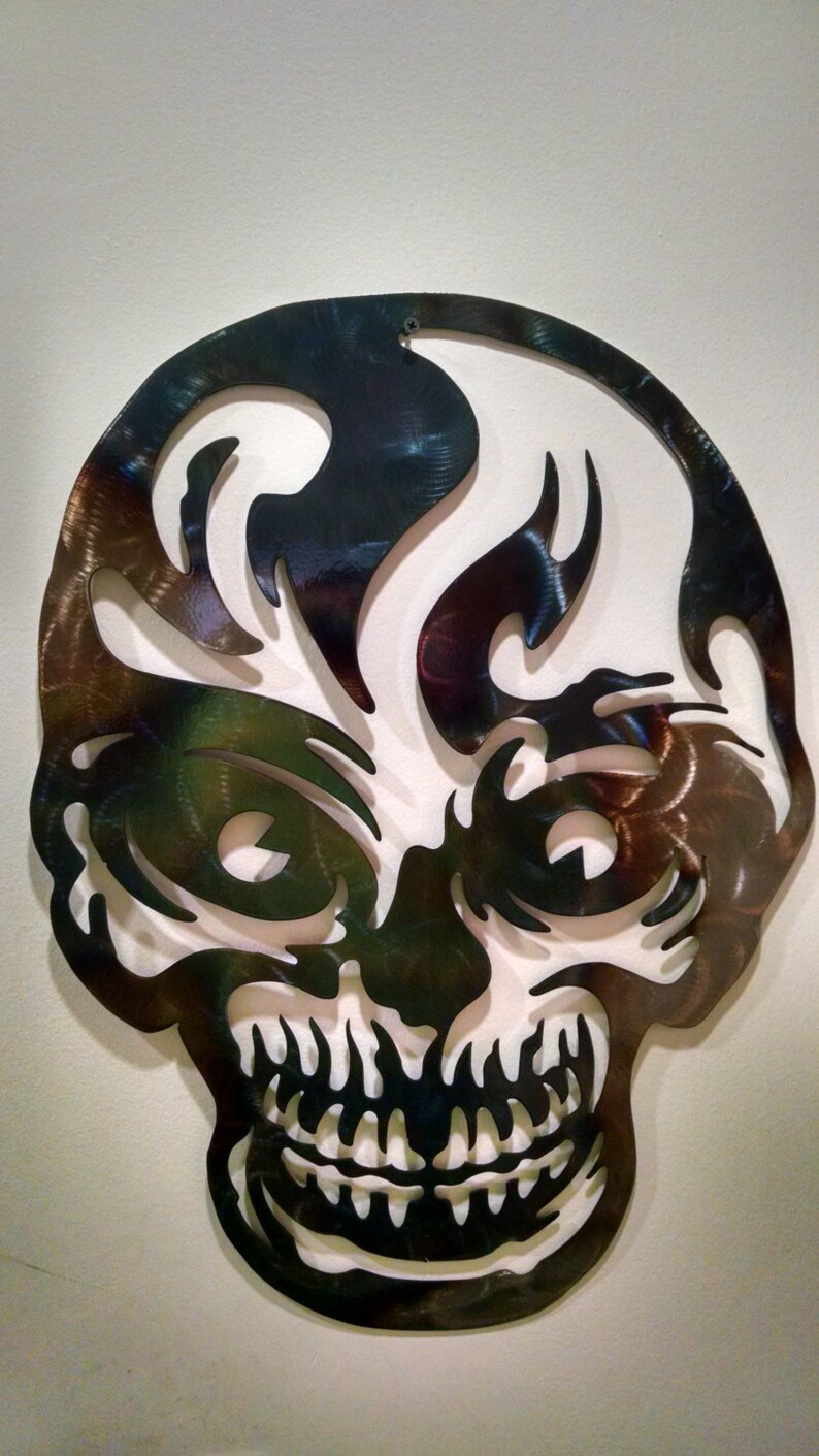 Skull Corporate Art Metal Wall Art Art Decor Mancave Man Etsy