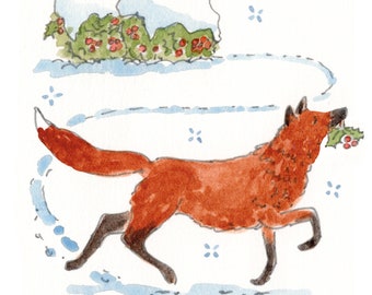 Mini Holiday Cards: Holly Jolly Fox