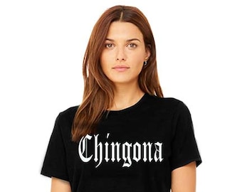 Chingona Unisex Crew neck  Black T-Shirt.