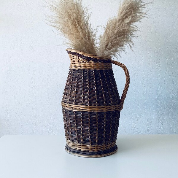 Wicker Pitcher Etsy
