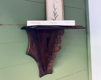Estante de pared de madera antiguo