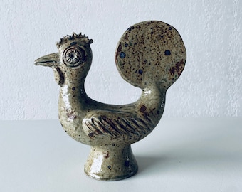 Gallo de arenisca firmado André Rozay, La Borne