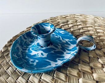 Vieja vela de metal esmaltado