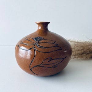 Ceramic soliflore vase signed