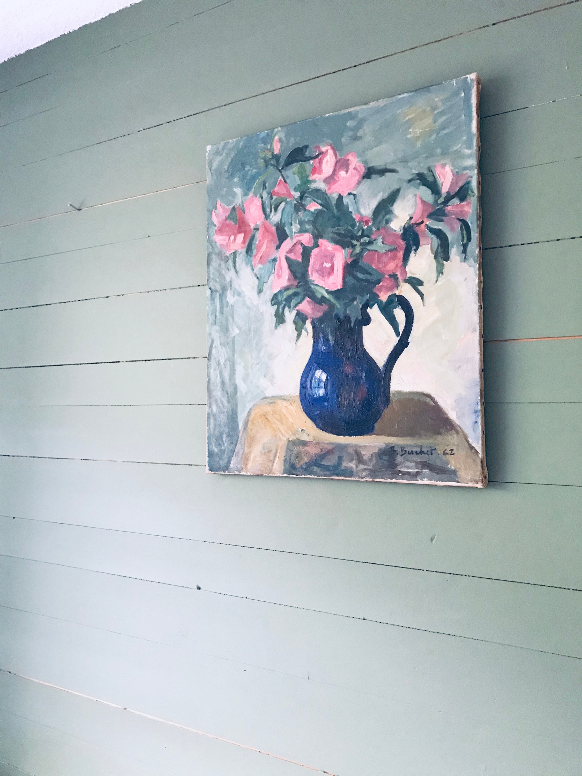 Huile sur Toile Ancienne, Tableau Signé Boris Buchet