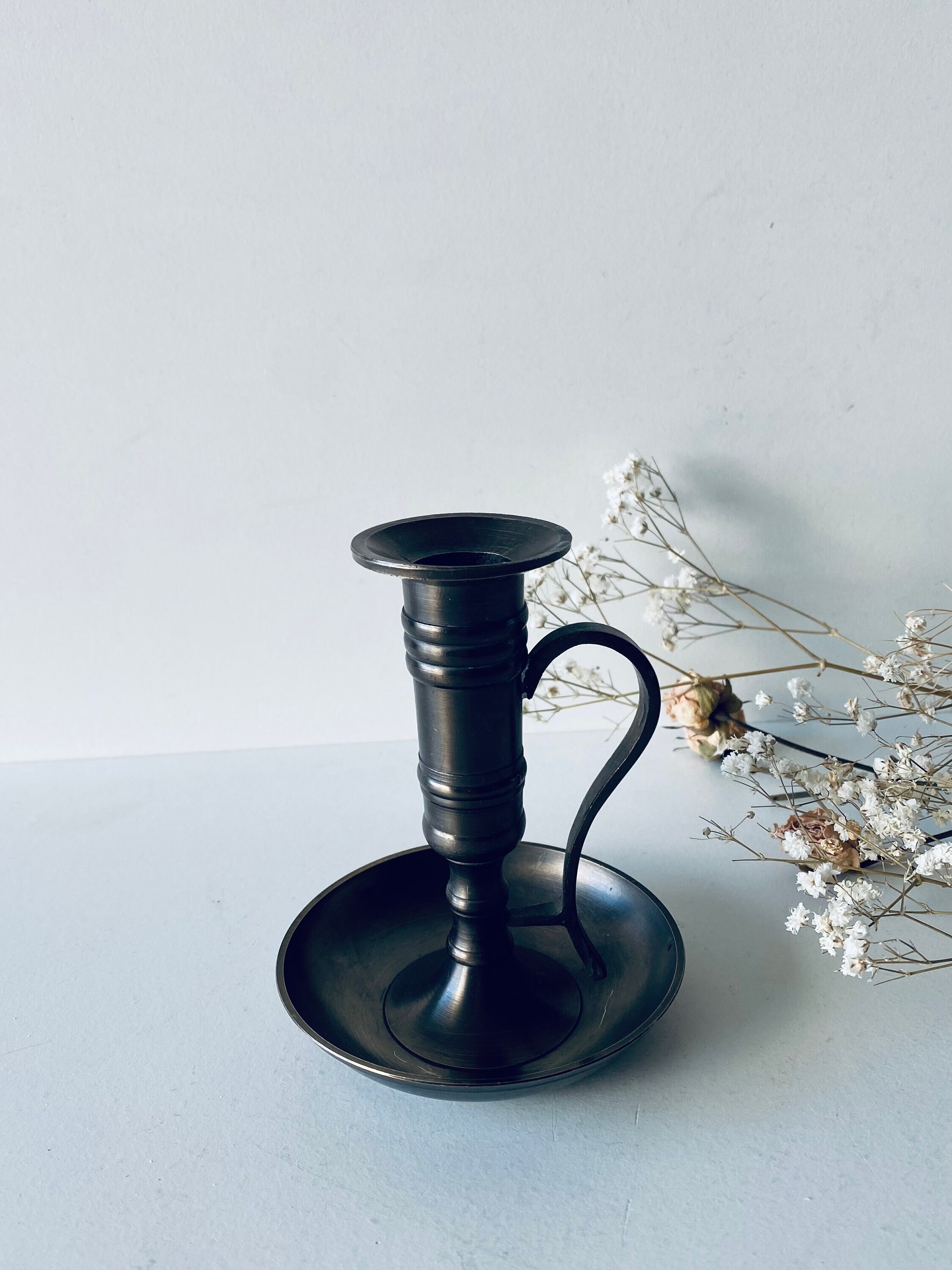 Bougeoir Ancien avec Grande Poignée