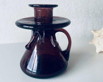 チューリップフラワーガラスキャンドルホルダー、ピンク、オレンジの花