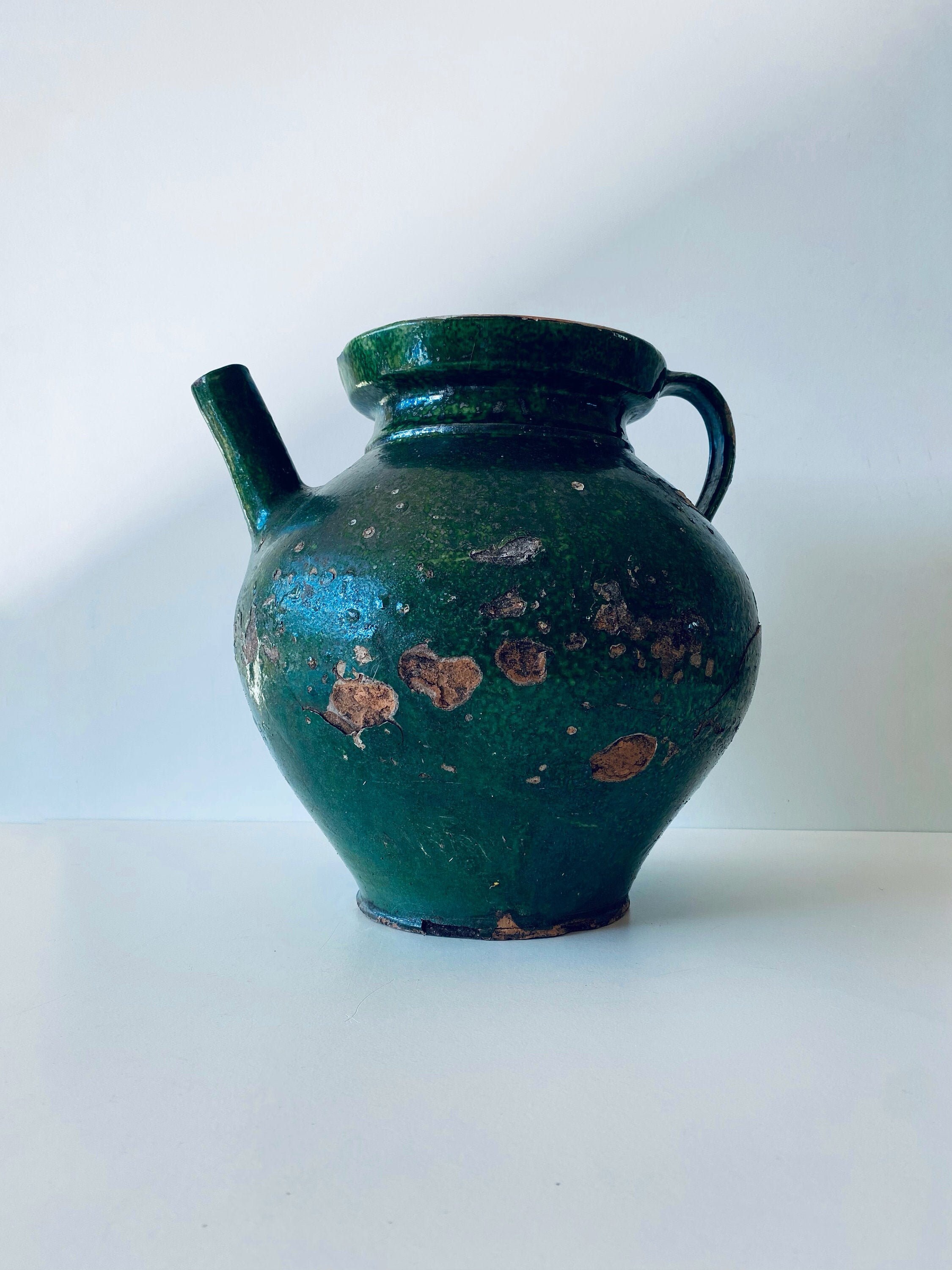 Jarre Ancienne Vernissée Verte