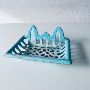 Old enamelled cast iron kitchen soap dish