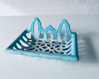 Old enamelled cast iron kitchen soap dish