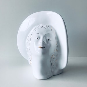 Ceramic face vase