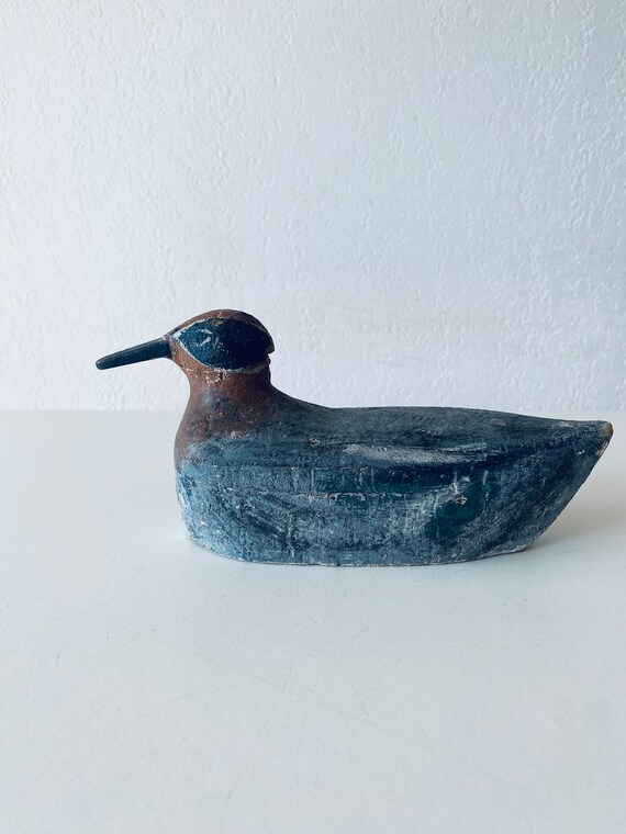 Leurre de chasse - Canard plombé en liège avec tête en bois