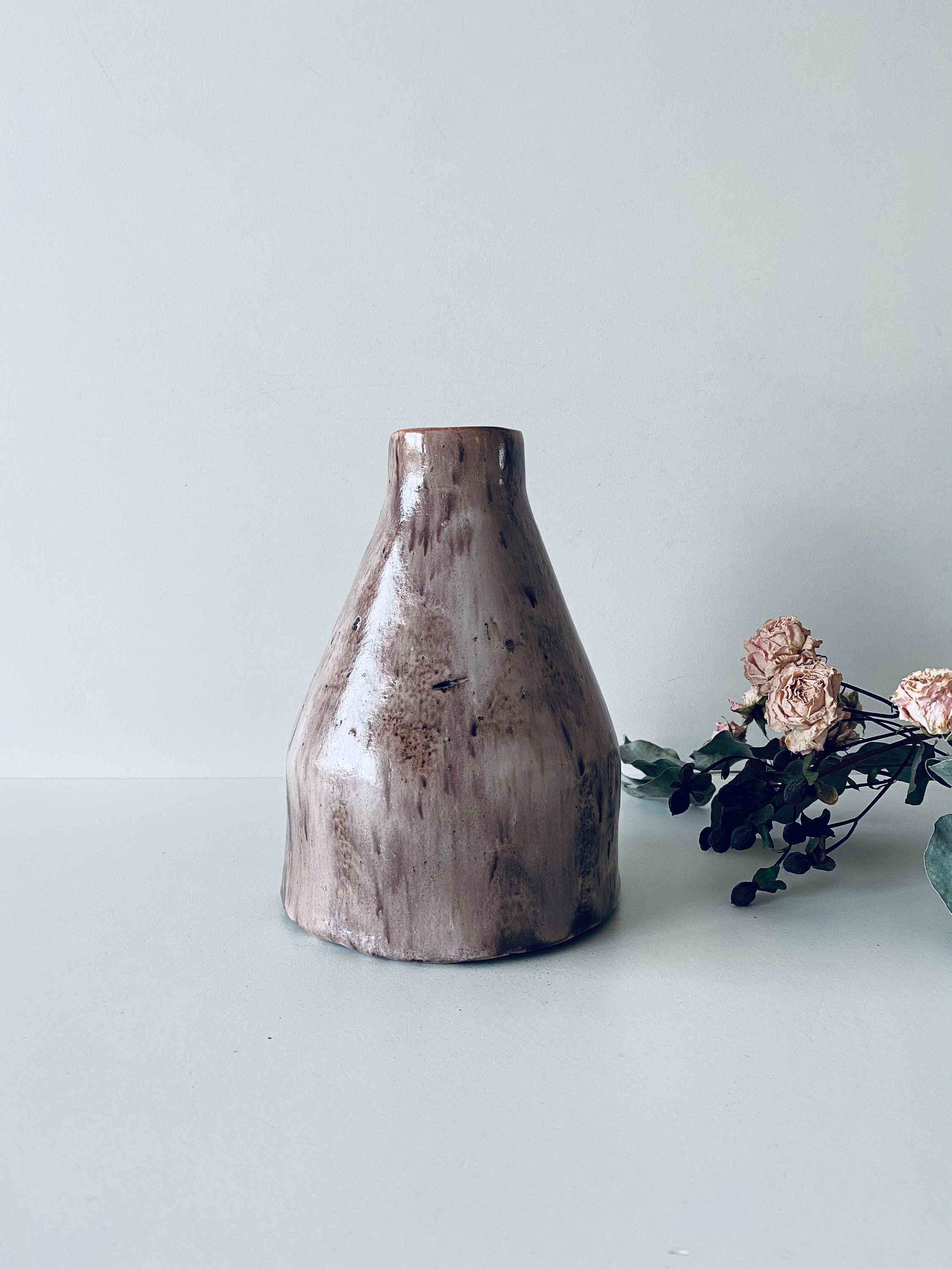 Vase Vintage en Terre Cuite Émaillée