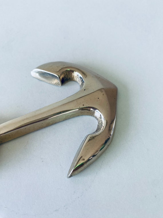 NKlaus Maritime apribottiglie e cavatappi ancora in ottone nichelato decorazione 11794