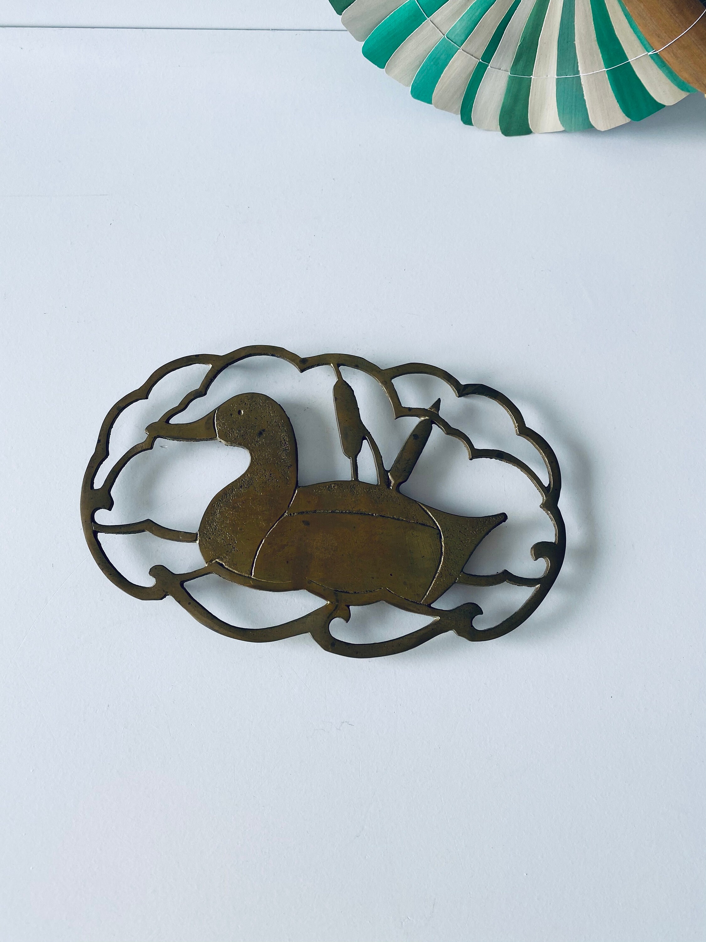 Dessous de Plat, Pose Plat Vintage en Laiton